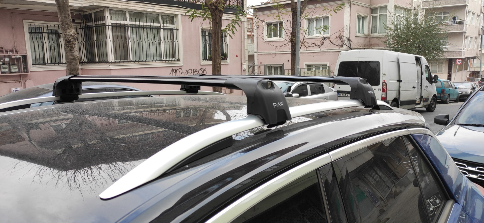 For Volkswagen Taigo 2021--> Roof Rack System, Aluminium Cross Bar, Metal Bracket,Raised Rail, Black