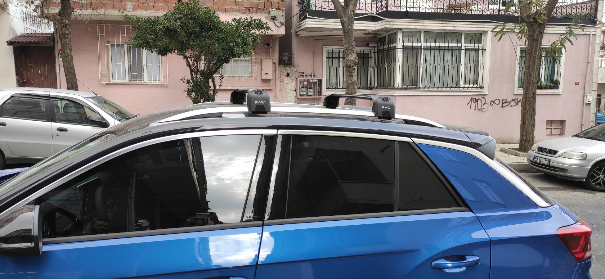 For Volkswagen T-Roc 2017-2025 Roof Rack Cross Bar Raised Rail Alu Silver