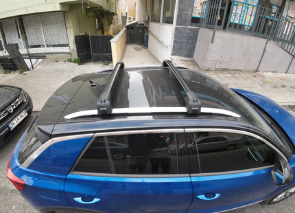 For Volkswagen Taigo 2021--> Roof Rack System, Aluminium Cross Bar, Metal Bracket,Raised Rail, Black