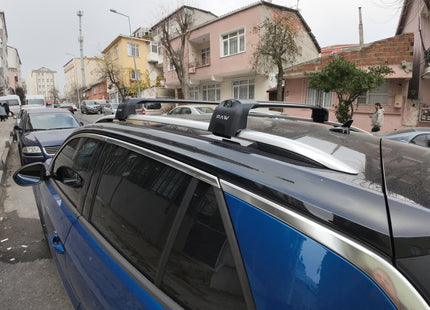 For Volkswagen Taigo 2021--> Roof Rack System, Aluminium Cross Bar, Metal Bracket,Raised Rail, Black
