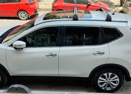 For Nissan X-Trail T32 Roof Rack System, Aluminium Cross Bar, Fix Point, Silver 2014-2021