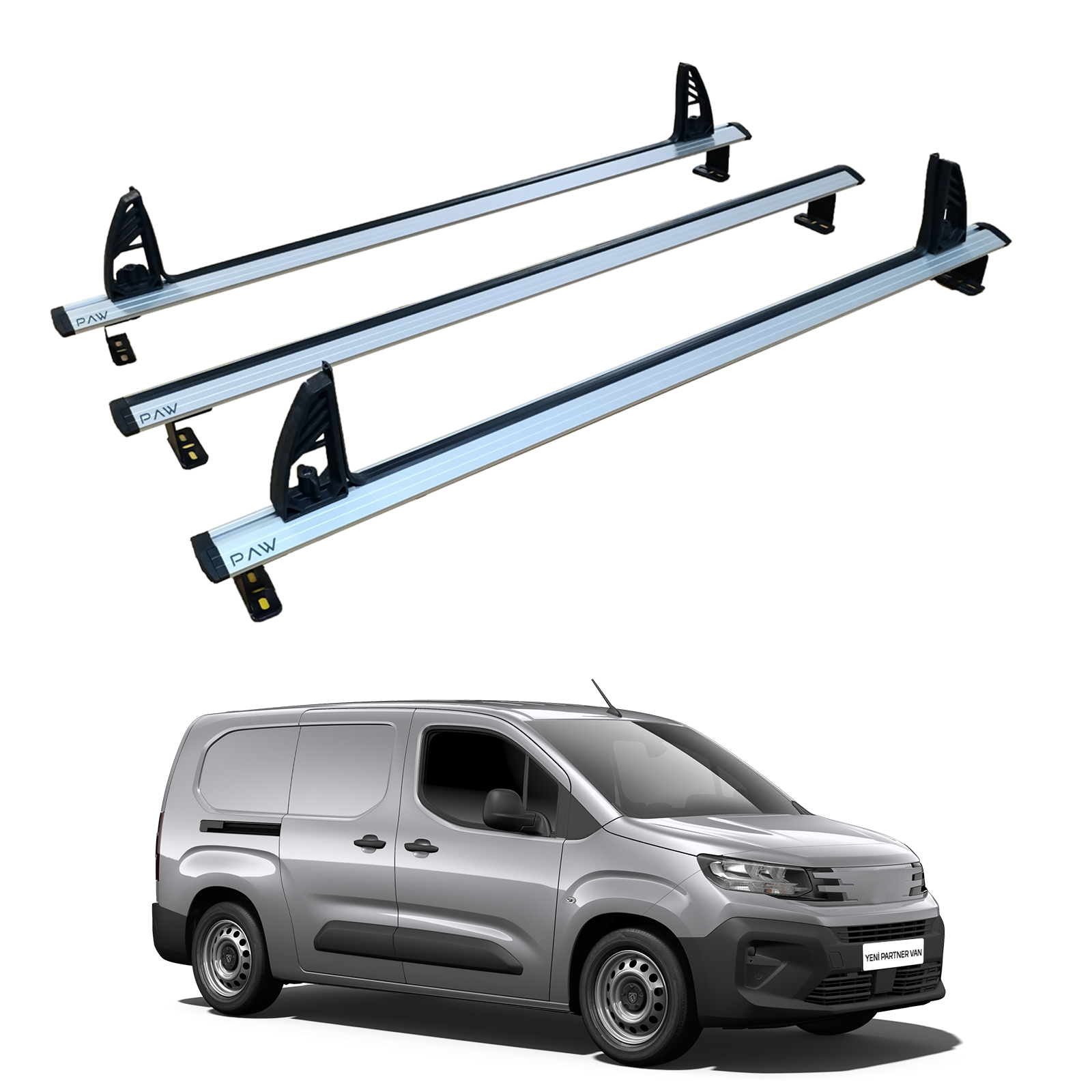 For Toyota Proace City Roof Racks Cross Bars Carrier Alu 2018- Up 3 Qty Silver
