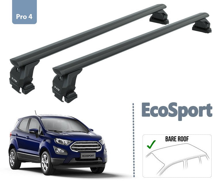 For Ford Ecosport 2018-Up Roof Rack System Carrier Cross Bars Aluminum Lockable High Quality of Metal Bracket Black