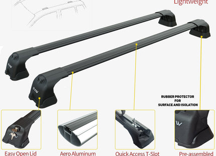 Mitsubishi Outlander Roof Racks Cross Bars Rails Top Carrier Alu Black 2011-2020 Pro 3