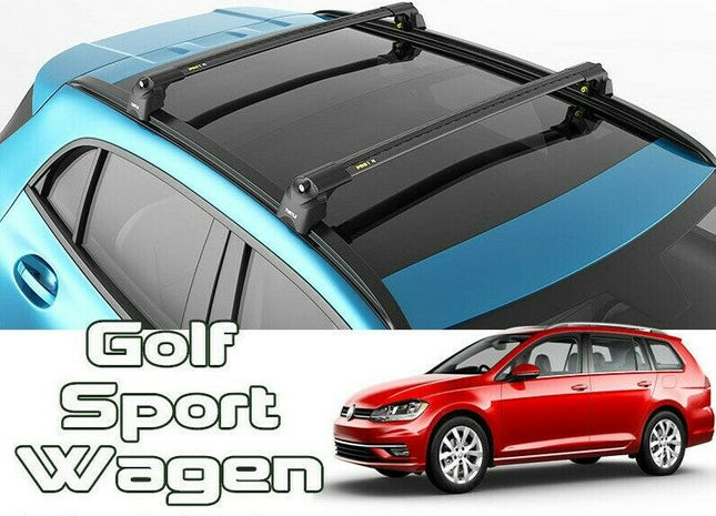 Volkswagen Golg Alltrack Roof Rack-Crossbars Fits to for Flush Roof Rails Black