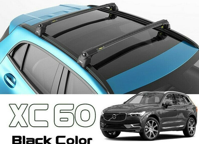 Volvo XC60 Roof Rack Bars For Vehicles With Raised Roof Rails BLACK