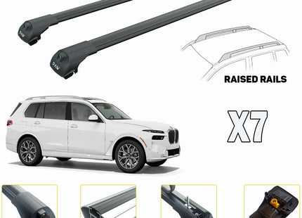 Bmw X7 Roof Rack Bars For Vehicles With Raised Roof Rails Black