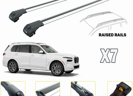 Bmw X7 Roof Rack Bars For Vehicles With Raised Roof Rails Silver