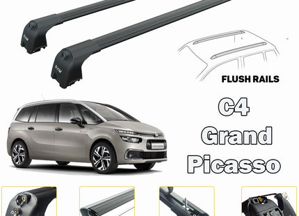 For Citroen C4 Grand Picasso Mpv Roof Rack Cross Bars Flush Roof Black 2013-2021