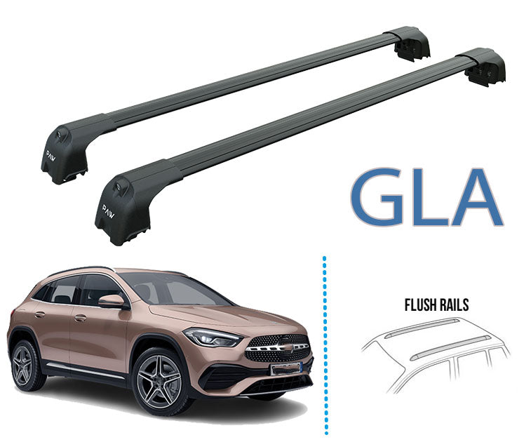 for Mercedes GLA Roof Rack-Crossbars Fits to for Flush Roof Rails Black 2020--