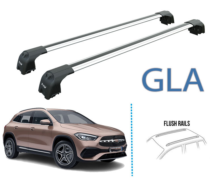 for Mercedes GLA Roof Rack-Crossbars Fits to for Flush Roof Rails Silver 2020--