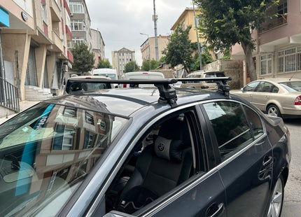 For BMW 5 Series E60 Roof Rack System, Aluminium Cross Bar, Metal Bracket, Normal Roof, Silver 2003-2010