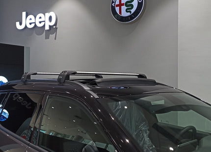 Jeep Compass Roof Rack-Crossbars Fits to for Flush Roof Rails Silver Color