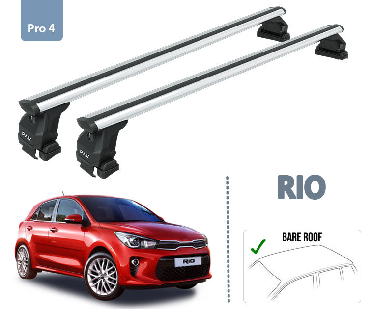 For Kia Rio Roof Rack System Carrier Cross Bars Aluminum Lockable High Quality of Metal Bracket Silver