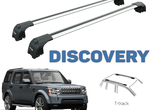 Landrover Discovery 4 T Track Roof Racks Cross Bars Rails Top Carrier Alu Silver