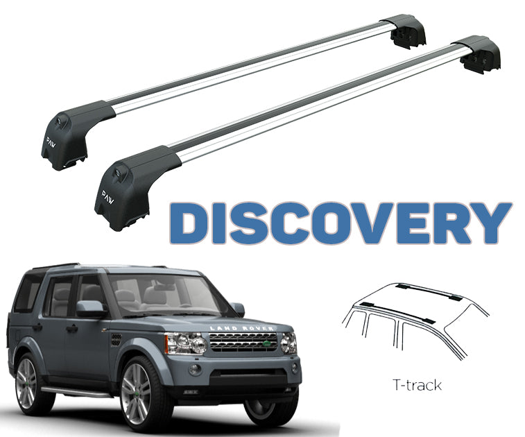 Landrover Discovery 4 T Track Roof Racks Cross Bars Rails Top Carrier Alu Silver