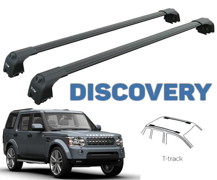 Landrover Discovery 4 T Track Roof Racks Cross Bars Rails Top Carrier Alu Black