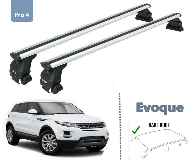 For Land Rover Evoque L538 2011-2019 Roof Rack System, Aluminium Cross Bar, Metal Bracket, Normal Roof, Silver