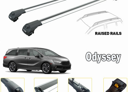 Honda Odyssey Cross bar Roof Rack For Vehicles With Raised Roof Rails Silver