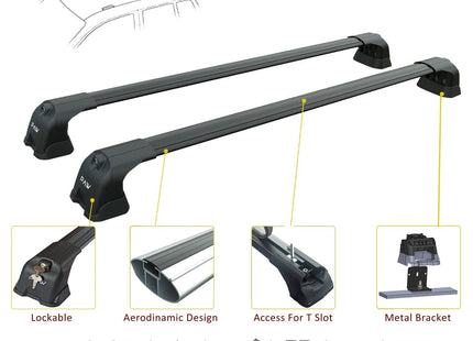 For Crafter L3H2 2017--> Roof Rack System, Aluminium Cross Bar, Metal Bracket, Fix Point, Black