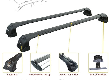 For Caravelle T6 T-Profile 2015--> Roof Rack System, Aluminium Cross Bar, Metal Bracket, Fix Point, Black