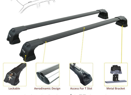 For Caravelle T6 T-Profile 2015--> Roof Rack System, Aluminium Cross Bar, Metal Bracket, Fix Point, Silver