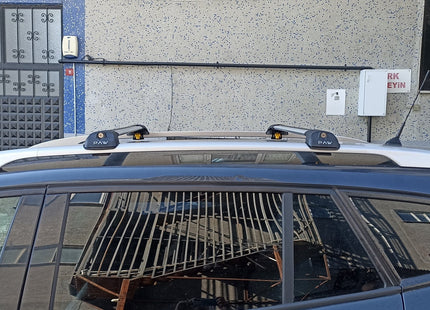 For Volkswagen Touran 2003-2010 Roof Rack System, Aluminium Cross Bar, Metal Bracket, Raised Rail, Black