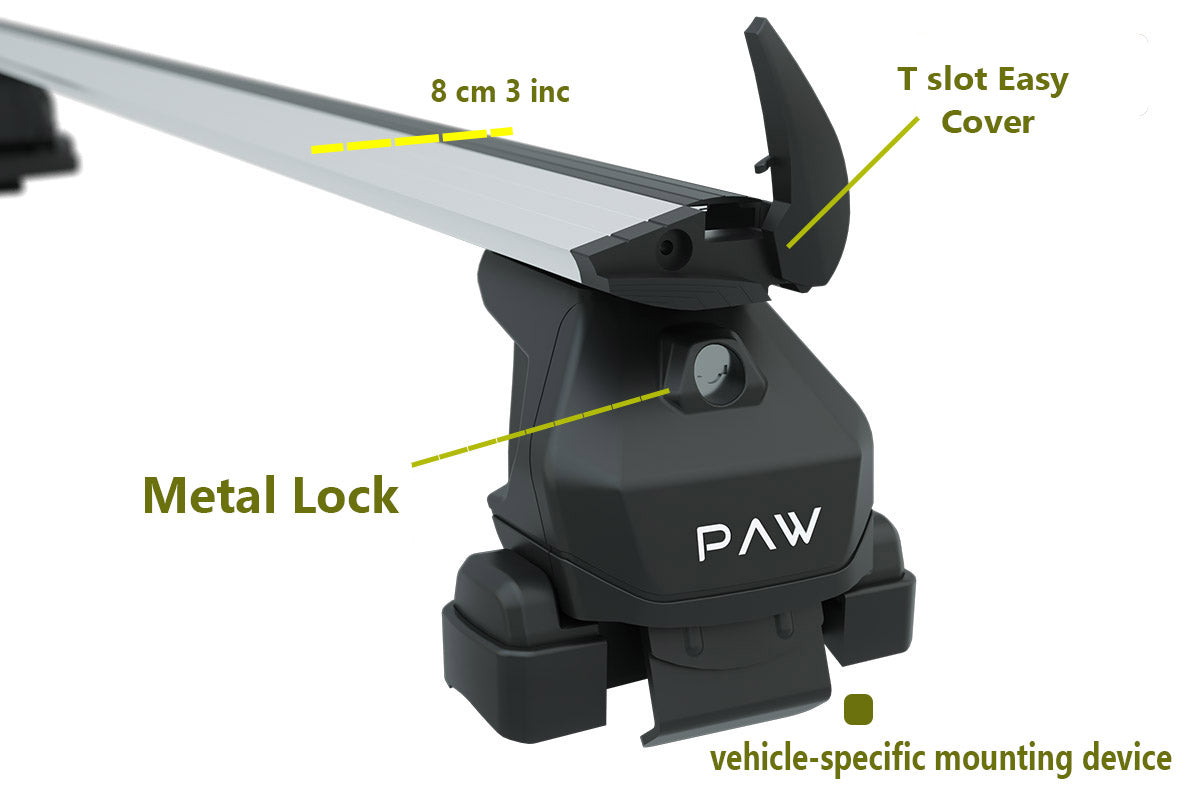 For Ford Fiesta Roof Rack System Carrier Cross Bars Aluminum Lockable High Quality of Metal Bracket Silver