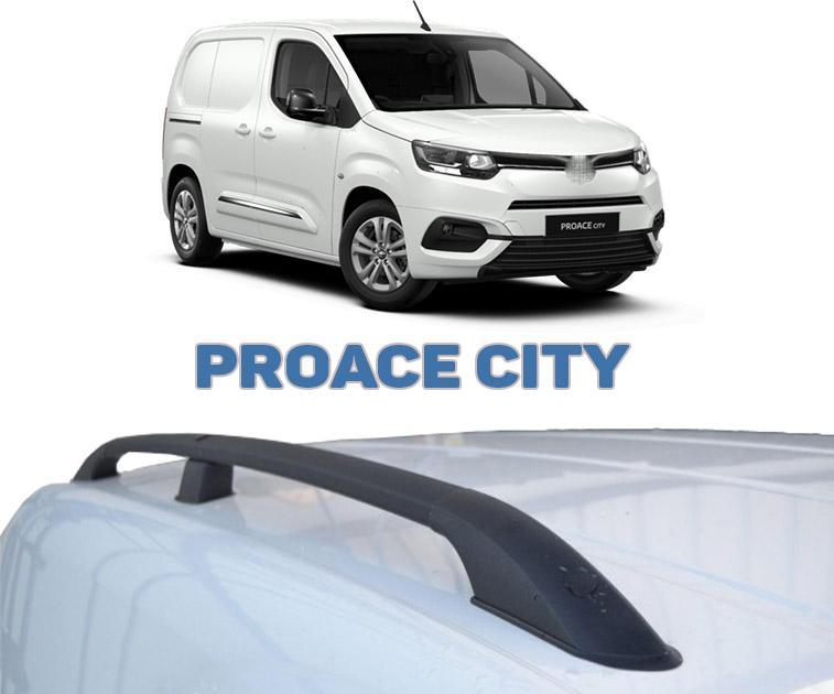 For Toyota Proace City Aluminium Roof Rack Rails Set To Fit LWB 2019- Up Black