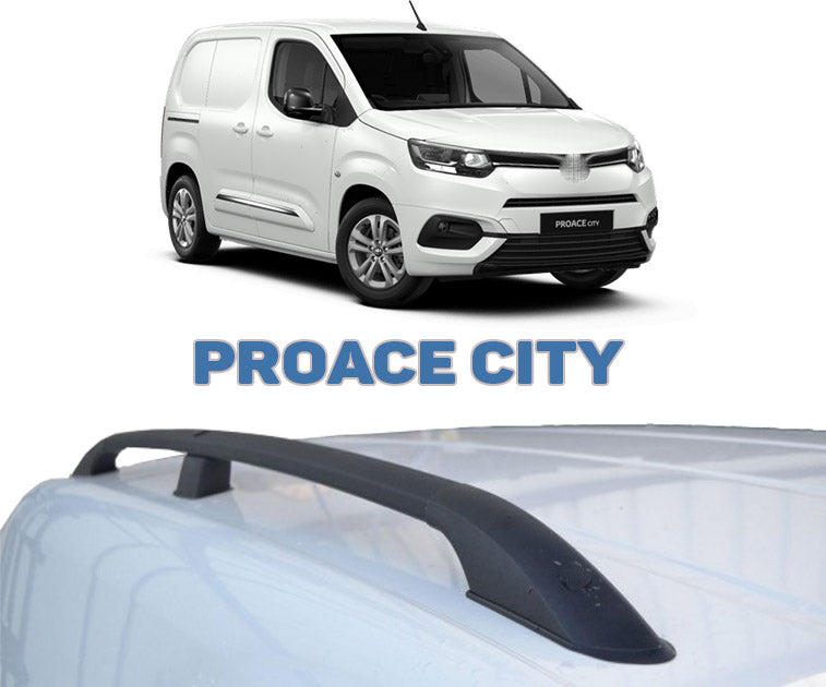 For Toyota Proace City Aluminium Roof Rack Rails Set To Fit SWB 2020- Up Black