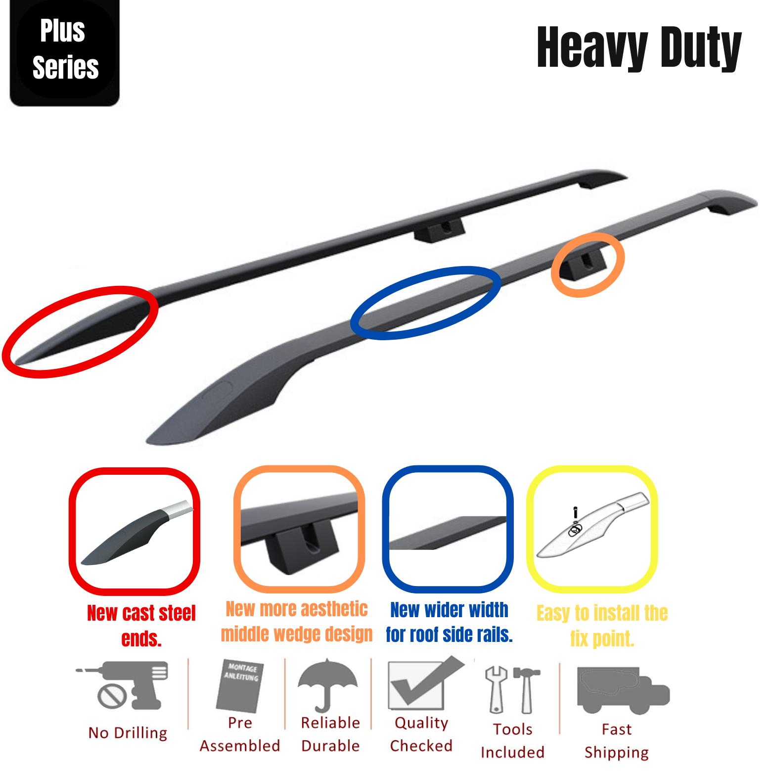 For Land Rover Range Rover Vogue Roof Rails and Roof Rack Cross Bars Plus Silver Color