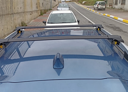 For Peugeot 307 (Wagon) 2002-2008 Roof Rack System Carrier Cross Bars Aluminum Lockable High Quality of Metal Bracket Black