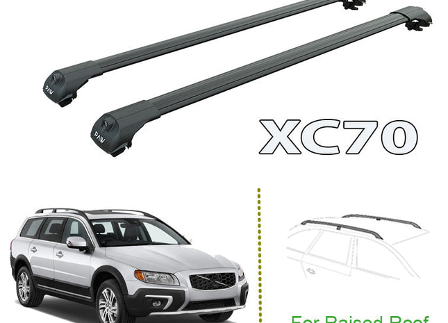 to fit Volvo XC70 Roof Racks Cross Bars Carrier Rails Roof Bar Black 2001-2016