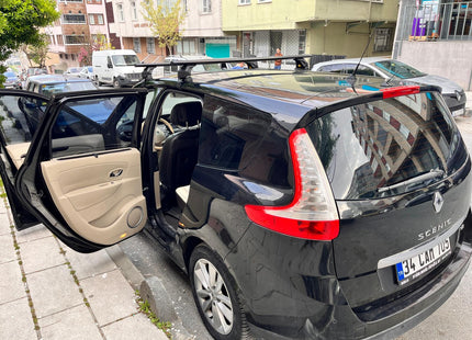 For Renault Scenic Roof Rack System Carrier Cross Bars Aluminum Lockable High Quality of Metal Bracket Silver