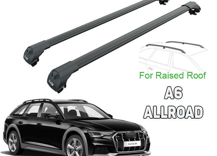 for Audi A6 C8 Allroad Roof Rack & Cross Bars 2019- Up Color Black