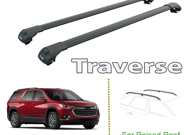 Chevrolet Traverse Roof Rack & Cross Bars Black Color 2018--