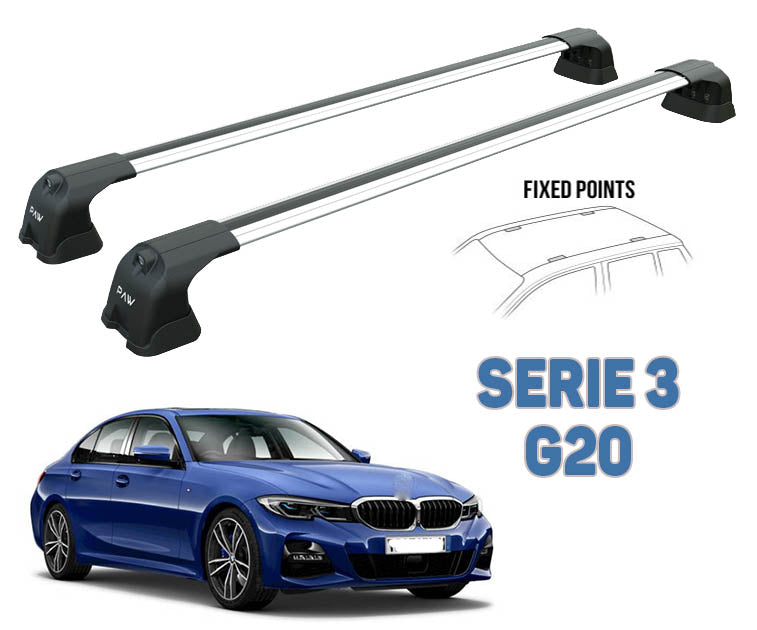 for BMW Series 3 sedan G20 Racks Cross Bars Rails Top Carrier Alu Silver 2019>