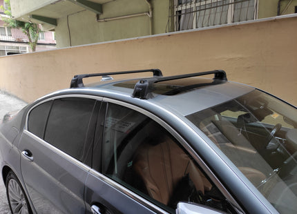For BMW 5 Series G30 2007-2020 Roof Rack System, Aluminium Cross Bar, Metal Bracket, Fix Point, Black