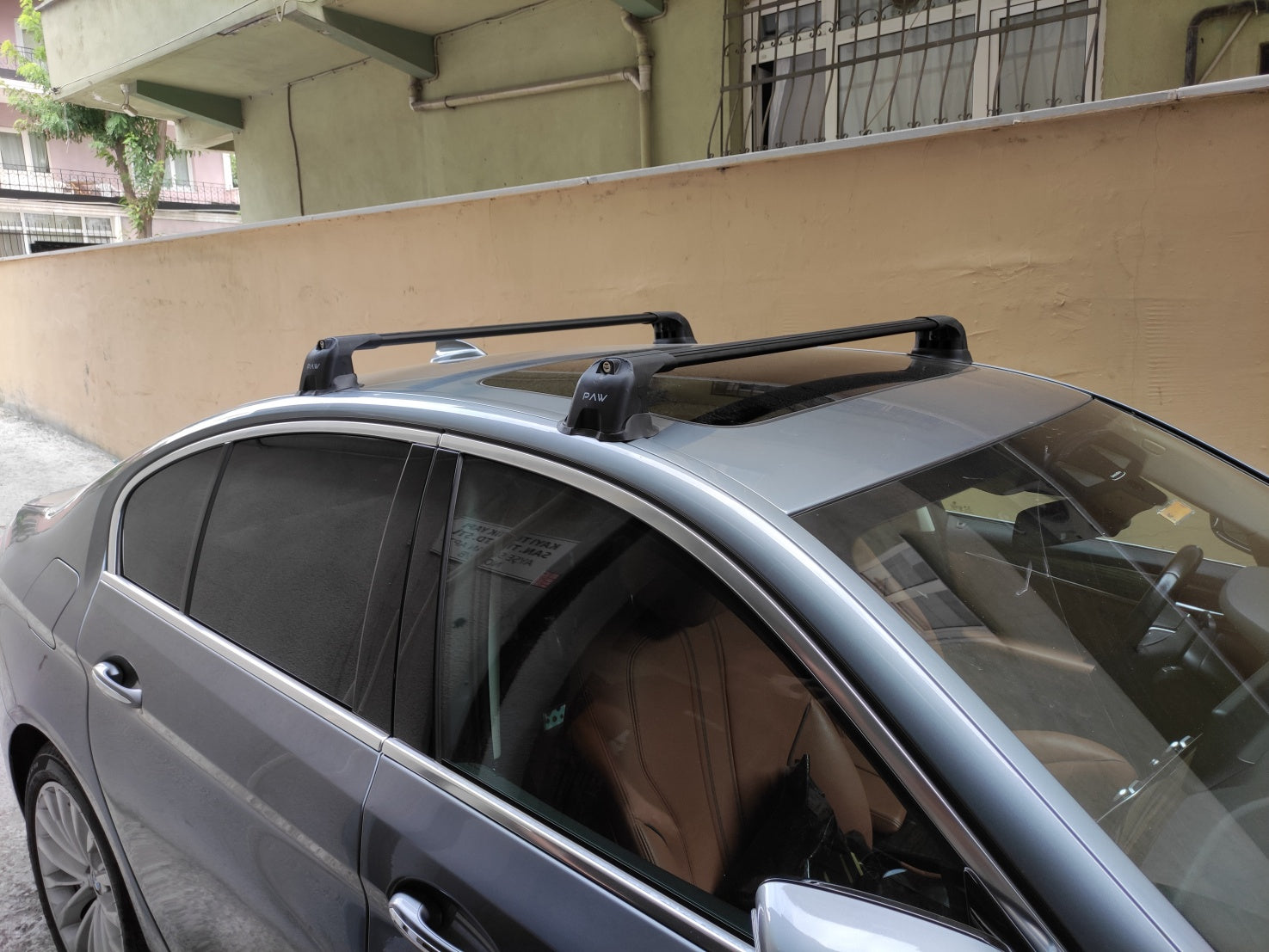 For BMW 5 Series G30 2007-2020 Roof Rack System, Aluminium Cross Bar, Metal Bracket, Fix Point, Silver