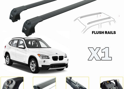 Bmw X1 E84 Roof Rack Cross Bars For of Flush Bars Black