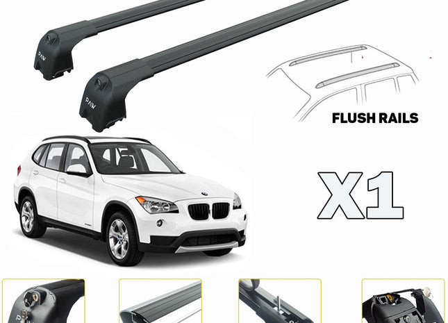 Bmw X1 E84 Roof Rack Cross Bars For of Flush Bars Black