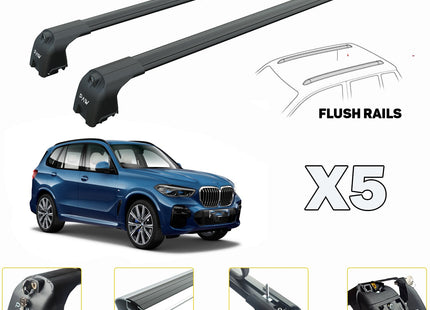 Bmw X5 Roof Rack Cross Bars For of Flush Bars 2018- Up Black Color