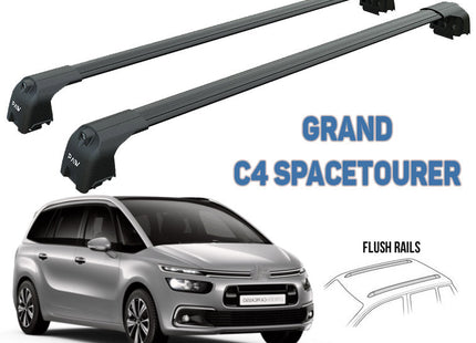 For Citroen C4 Grand Spacetourer  2018-Up Roof Rack System, Aluminium Cross Bar, Metal Bracket, Lockable, Black