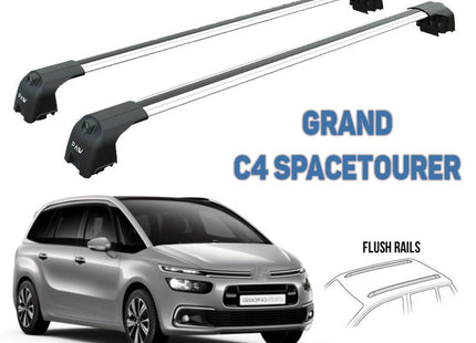 For Citroen C4 Grand Spacetourer  2018-Up Roof Rack System, Aluminium Cross Bar, Metal Bracket, Lockable, Silver