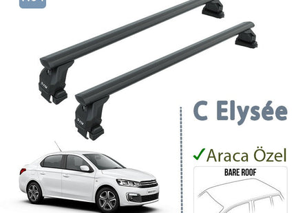 For Citroen C Elysee 2012-Up Roof Rack System Carrier Cross Bars Aluminum Lockable High Quality of Metal Bracket Black