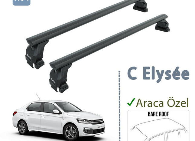 For Citroen C Elysee 2012-Up Roof Rack System Carrier Cross Bars Aluminum Lockable High Quality of Metal Bracket Black