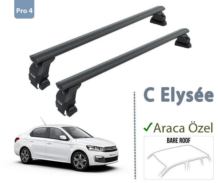 For Citroen C Elysee 2012-Up Roof Rack System Carrier Cross Bars Aluminum Lockable High Quality of Metal Bracket Black