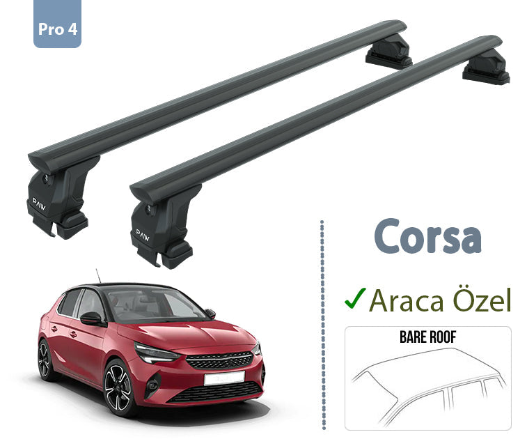 For Opel&Vauxhall Corsa (F) 2019-Up Roof Rack System Carrier Cross Bars Aluminum Lockable High Quality of Metal Bracket Black