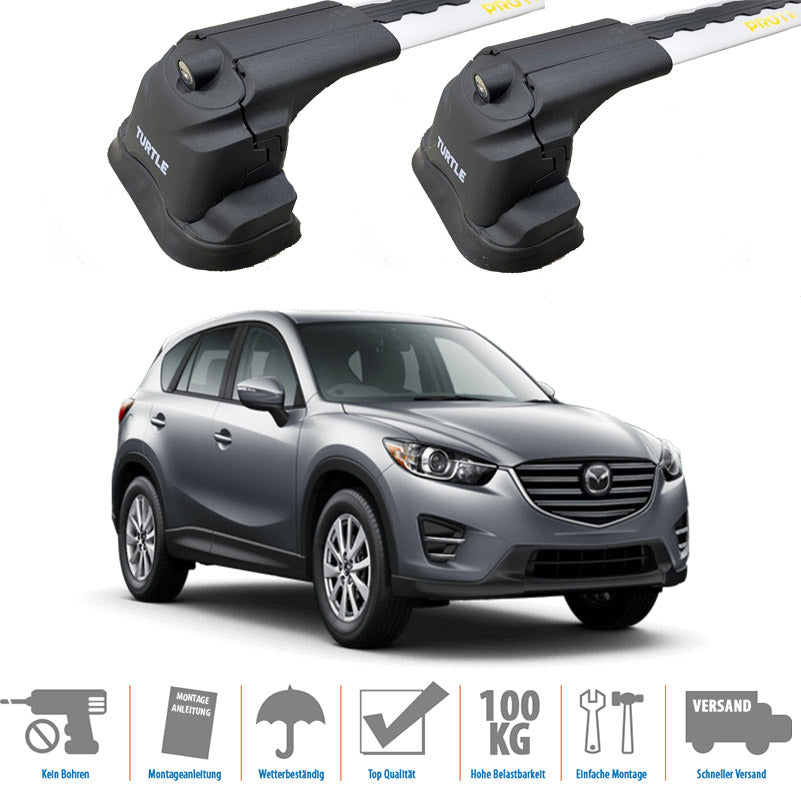 Mazda CX-5 Roof Rack Cross Bars Spacial Series Silver Color 2011-2017 Fix Point