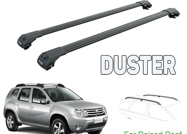 Dacia Duster Roof Rack Bars For Vehicles With Raised Roof Rails 2010-2014 Black Color